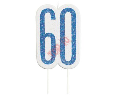 ŚWIECZKA PIKER GLITZ 60 NIEBIESKA 83883 - 2