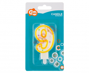 ŚWIECZKA CYFERKA Z KROPECZKAMI 