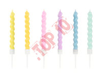 SCS-15-000 ŚWIECZKI URODZINOWE ZAKRĘCONE, MIX 8.5 cm 6/6