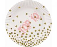 PF-TPZGB TALERZYKI PAPIEROWE ZŁOTE GROSZKI 18cm, 6 szt