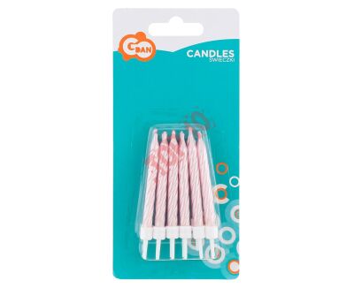 SW-SSPR ŚWIECZKI URODZINOWE SPIRALNE 12/12  RÓŻOWE - 2