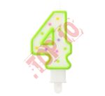 ŚWIECZKA CYFERKA Z KROPECZKAMI "4" PF-SCK4