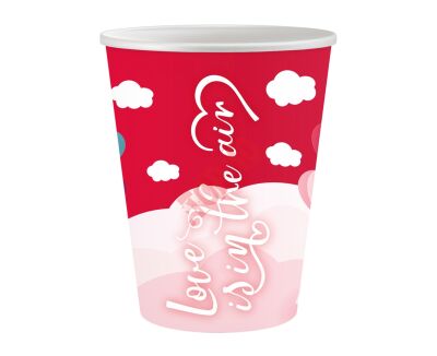 PG-KLC6 KUBECZKI PAPIEROWE KOLEKCJA LOVE IS IN THE AIR (CZERWONE) 250ml / 6szt. - 2