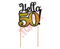 PF-DP50 DEKORACJA PAPIEROWA B&C 50, CZARNO-ZŁOTA Z BROKATEM, 10x19 cm