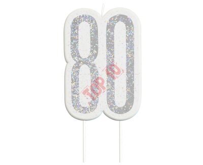 ŚWIECZKA PIKER 80 GLITZ SREBRNA 83872 - 2