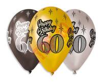 GMS110/P458 BALONY PREMIUM "HAPPY BIRTHDAY 60" METALICZNE 12" / 6 szt.