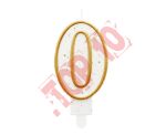 ŚWIECZKA CYFERKA "0" ZŁOTY KONTUR PF-SCZK0 