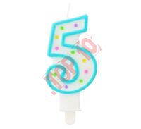 ŚWIECZKA CYFERKA Z KROPECZKAMI "5" PF-SCK5