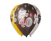 GMS110/P456 BALONY PREMIUM "HAPPY BIRTHDAY 40" METALICZNE 12"/6 SZT. 