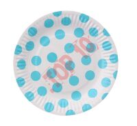 TALERZYKI PAPIEROWE  "GROSZKI" BŁĘKITNE 18 CM 6 SZT. PF-TGB7