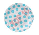 TALERZYKI PAPIEROWE  "GROSZKI" BŁĘKITNE 18 CM 6 SZT. PF-TGB7