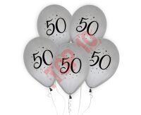 GZ-50S5 BALONY "50" SREBRNE, 12", 5 szt.