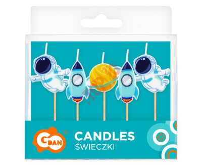 SF-PKOS ŚWIECZKI PIKERY KOSMOS PLANETA, 5 szt. - 2
