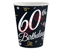 KP-60BD KUBECZKI PAPIEROWE B&C 60 BIRTHDAY, 250ml / 6szt.