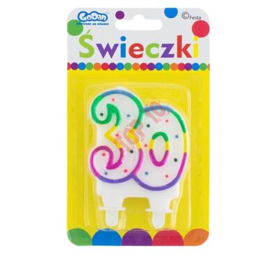 ŚWIECZKA CYFERKA Z KROPECZKAMI 