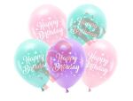 ECO26P-201-081-5 Balony Eco 26 cm, Happy Birthday, różowy
