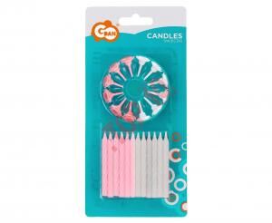 PF-SUKR4 ŚWIECZKI 24/12 KOLEKCJA RÓŻOWA, WZÓR NR 4   - 2