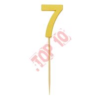 28-27 CYFERKA DREWNIANA NA TORT "7" ZŁOTA