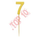 28-27 CYFERKA DREWNIANA NA TORT "7" ZŁOTA
