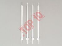 61-64 ŚWIECZKI URODZINOWE DŁUGIE PERŁOWE BIAŁE 12/12