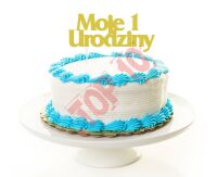 PF-DTM1U DEKORACJA NA TORT TOPPER "MOJE 1 URODZINY" ZŁOTA
