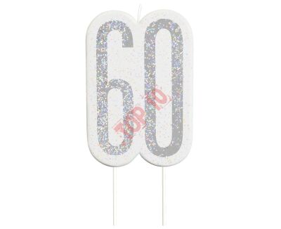 ŚWIECZKA PIKER 60 GLITZ SREBRNA 83870 - 2