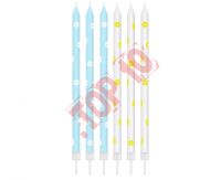  PF-SST1 ŚWIECZKI URODZINOWE STOKROTKI 0,5x10 cm, 12 szt.