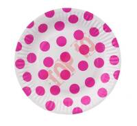 TALERZYKI PAPIEROWE "GROSZKI" MAGENTA 18 CM 6 SZT. PF-TGR7