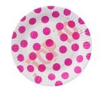 TALERZYKI PAPIEROWE "GROSZKI" MAGENTA 18 CM 6 SZT. PF-TGR7