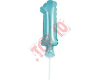 BC-5BL1 BALON FOLIOWY 13 cm, ''Cyfra 1'', BŁĘKITNA 