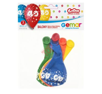  GS110/40 BALONY LICZBA ''40'', 12'' / 5 szt. - 2
