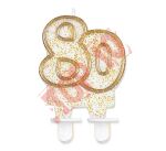 ŚWIECZKA CYFERKA "80" ZŁOTY KONTUR PF-SCZK80