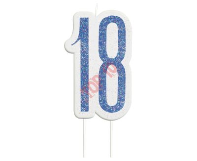 ŚWIECZKA PIKER GLITZ 18 NIEBIESKA 83878 - 2