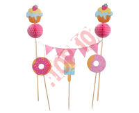 QT-DTSC DEKORACJA NA TORT SŁODKIE CIASTECZKA, 4 ELEMENTY