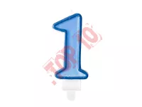 SCU1-1-001 Świeczka urodzinowa Cyferka 1, niebieski, 7cm