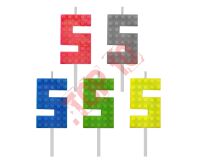 7C-SUK5 ŚWIECZKA URODZINOWA KLOCKI CYFRA "5" 5,5 cm