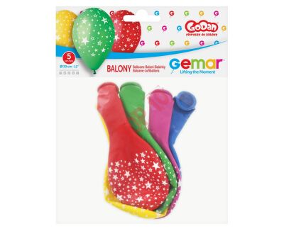 GS110/P001 BALONY PREMIUM ''GWIAZDKI'' 12'' / 5 szt. - 2