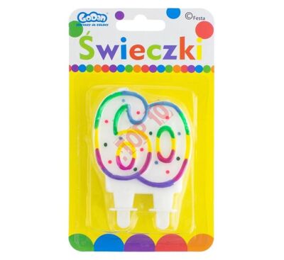 ŚWIECZKA CYFERKA Z KROPECZKAMI 