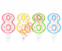 ŚWIECZKA CYFERKA Z KROPECZKAMI "8" PF-SCK8