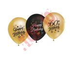 GP-ZC60 BALONY B&C Z NADRUKIEM "60" ZŁOTE I CZARNE 12" / 5 SZT.