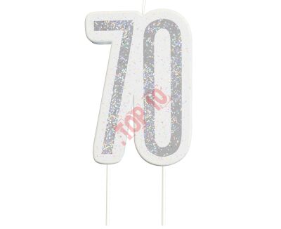 ŚWIECZKA PIKER 70 GLITZ SREBRNA 83871 - 2