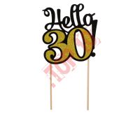 PF-DP30 DEKORACJA PAPIEROWA B&C 30, CZARNO-ZŁOTA Z BROKATEM, 10x19 cm