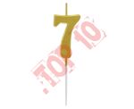 BH-SPZ7 ŚWIECZKA CYFERKA ''7'', METALICZNA ZŁOTA, PIKER B&C