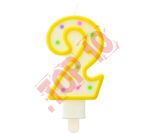 ŚWIECZKA CYFERKA Z KROPECZKAMI "2" PF-SCK2