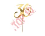 KPT62-30-019 Topper na tort ''30'', złoty, 20.5cm