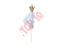 SCU6-4-001J Świeczka urodzinowa Cyferka 4, jasny niebieski, 9.5cm