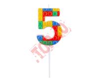 BH-SPK5 ŚWIECZKA PIKER KLOCKI CYFERKA "5"