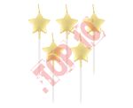 ŚWIECZKI PIKERY GWIAZDKI, METALICZNE ZŁOTE, 5 SZT. PF-SPGZ