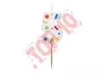 SCU11-5 Świeczka urodzinowa Cyfra ''5'', biała konfetti, 5.5cm