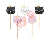 PF-SPKI ŚWIECZKI PIKERY DREWNIANE PB&C KOTEK, 5 szt.